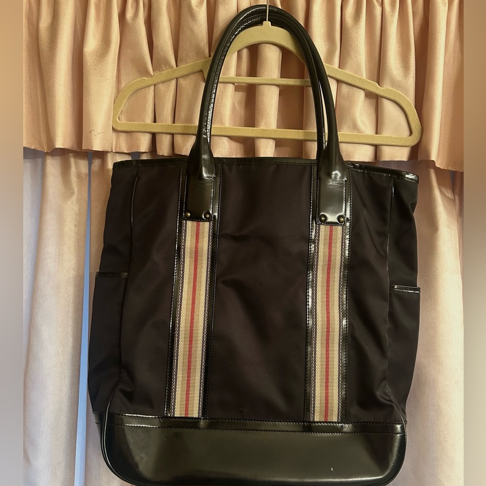 Burberry Black and Brown Laptop Bag